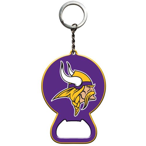 Minnesota Vikings Keychain Bottle Opener Vikings Primary Logo Purple & Yellow