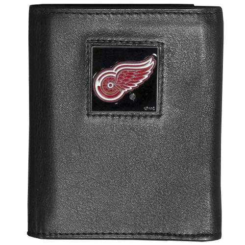Detroit Red Wings® Deluxe Leather Tri-fold Wallet Packaged in Gift Box