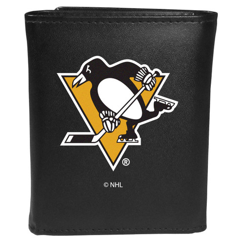 Pittsburgh Penguins® Leather Tri-fold Wallet, Large Logo
