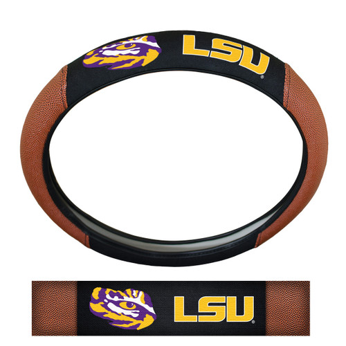 Louisiana State University Sports Grip Steering Wheel Cover 14.5 to 15.5 - Primary Logo and Wordmark