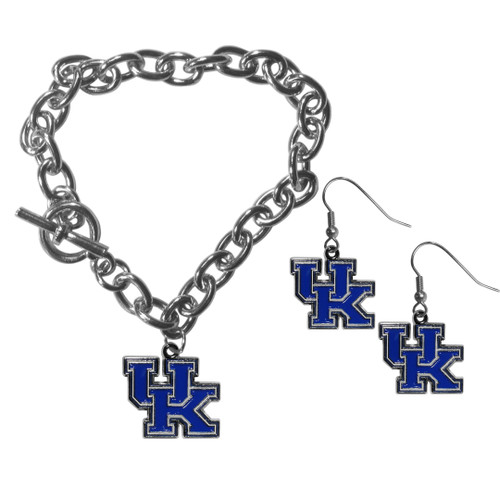 Kentucky Wildcats Chain Bracelet and Dangle Earring Set