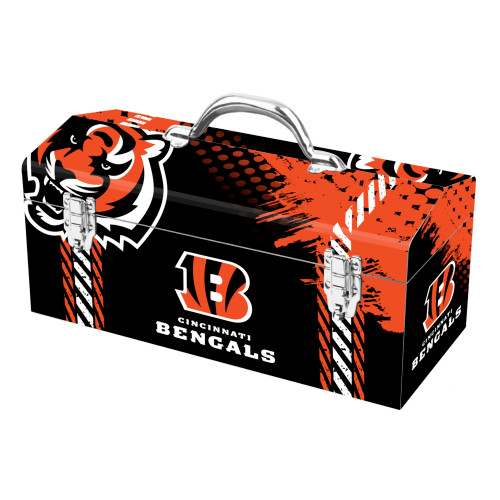 Cincinnati Bengals Tool Box "Tiger Head" and "Stripped B" Logos and Wordmark Orange & Black