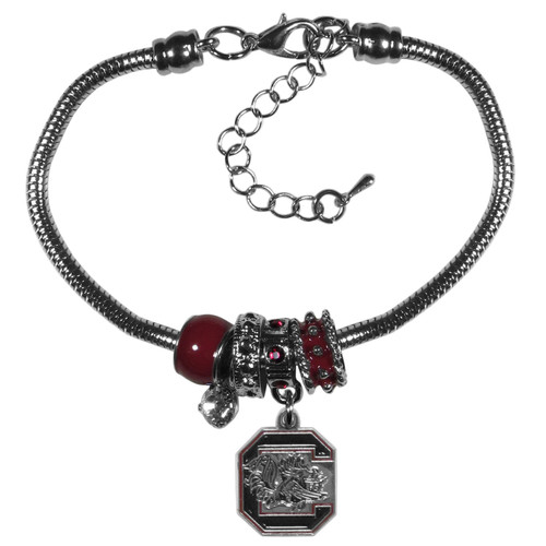 S. Carolina Gamecocks Euro Bead Bracelet