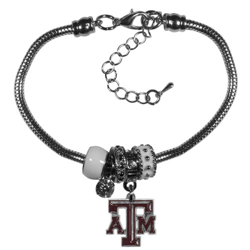 Texas A & M Aggies Euro Bead Bracelet