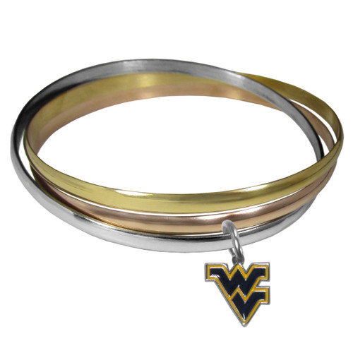 W. Virginia Mountaineers Tri-color Bangle Bracelet