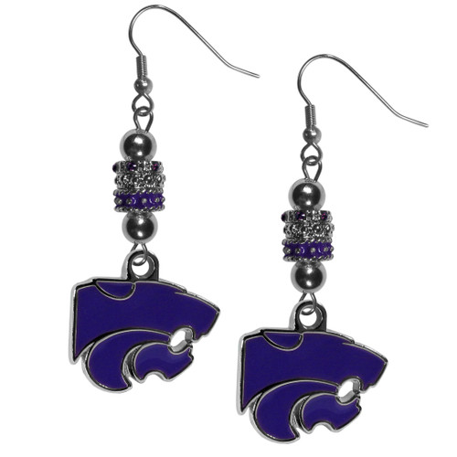 Kansas St. Wildcats Euro Bead Earrings