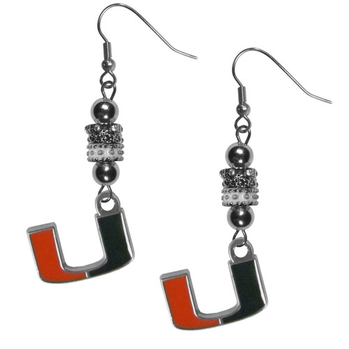 Miami Hurricanes Euro Bead Earrings