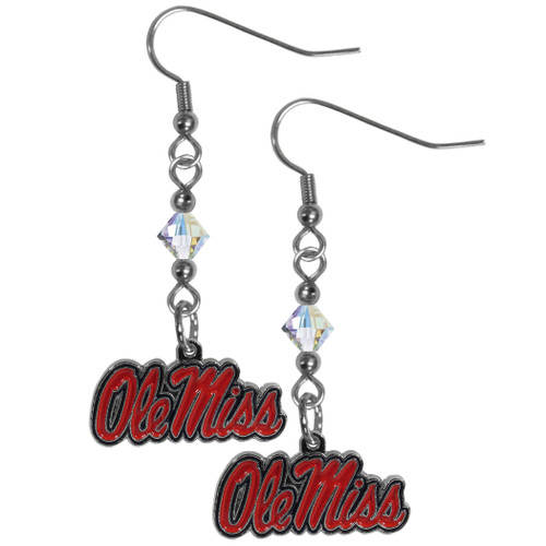 Mississippi Rebels Crystal Dangle Earrings