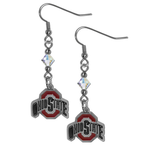 Ohio St. Buckeyes Crystal Dangle Earrings