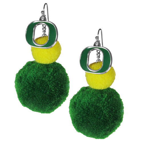 Oregon Ducks Pom Pom Earrings