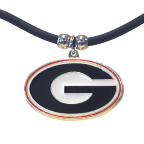 Georgia Bulldogs Rubber Cord Necklace