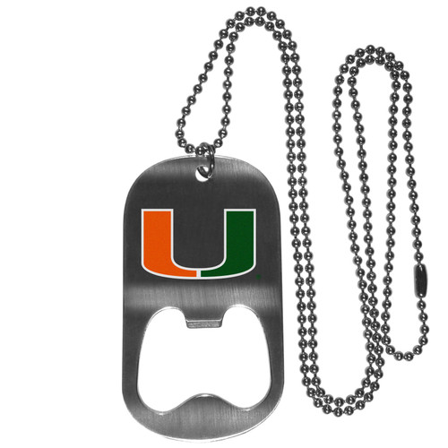 Miami Hurricanes Bottle Opener Tag Necklace