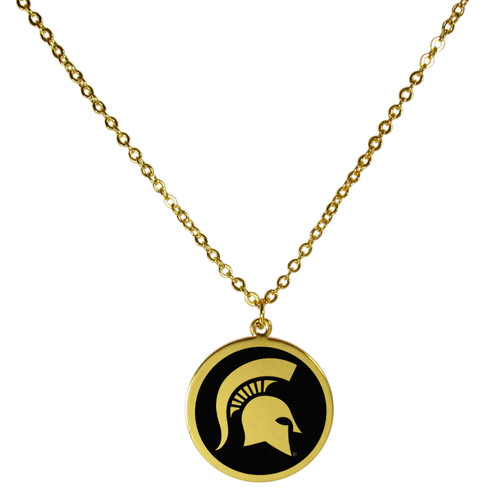 Michigan St. Spartans Gold Tone Necklace