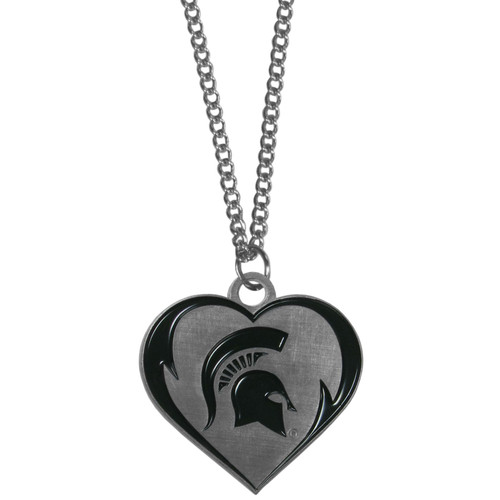 Michigan St. Spartans Heart Necklace