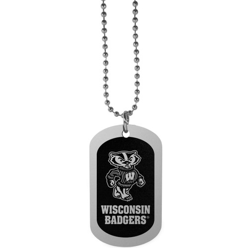 Wisconsin Badgers Chrome Tag Necklace