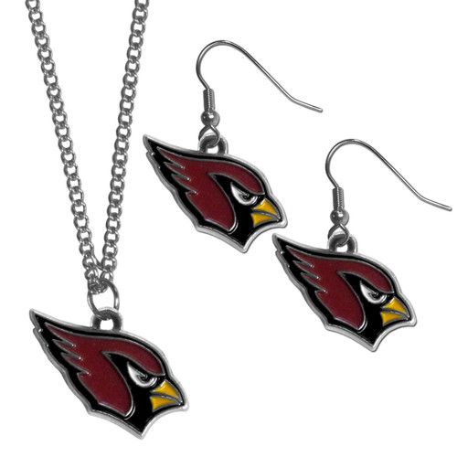 Arizona Cardinals Dangle Earrings and Chain Necklace Set