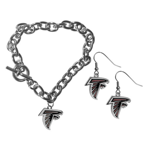 Atlanta Falcons Chain Bracelet and Dangle Earring Set