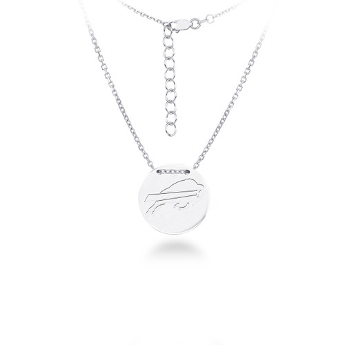 Buffalo Bills Silver Necklace with Round Pendant