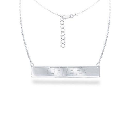 Kansas City Chiefs Silver Necklace with Bar Pendant