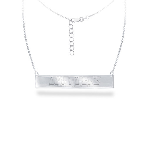 Los Angeles Chargers Silver Necklace with Bar Pendant