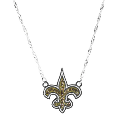 New Orleans Saints Crystal Logo Necklace