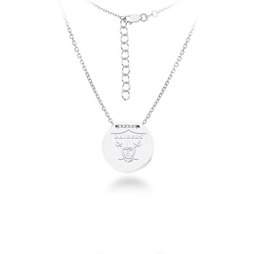 Las Vegas Raiders Silver Necklace with Round Pendant