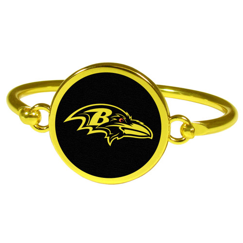 Baltimore Ravens Gold Tone Bangle Bracelet