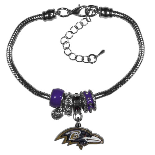 Baltimore Ravens Euro Bead Bracelet