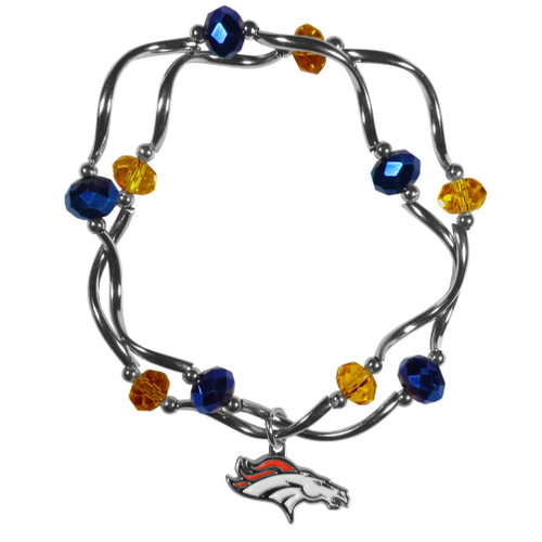 Denver Broncos Crystal Bead Bracelet