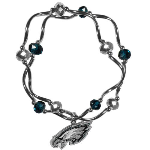 Philadelphia Eagles Crystal Bead Bracelet