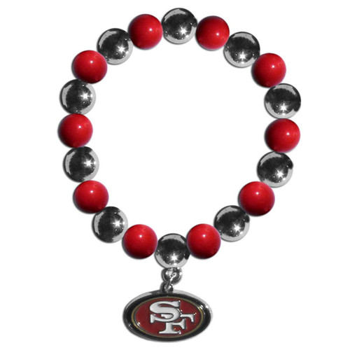 San Francisco 49ers Chrome Bead Bracelet