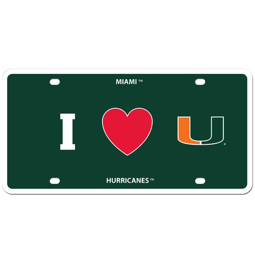 Miami Hurricanes Styrene License Plate