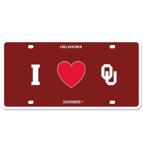 Oklahoma Sooners Styrene License Plate