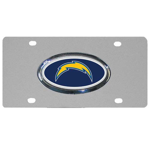 Los Angeles Chargers Steel License Plate, Dome