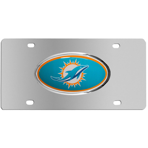 Miami Dolphins Steel License Plate, Dome