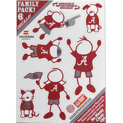 Alabama Crimson Tide family automotive decals.