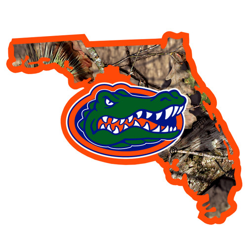 Florida Gators State Decal w/Mossy Oak Camo