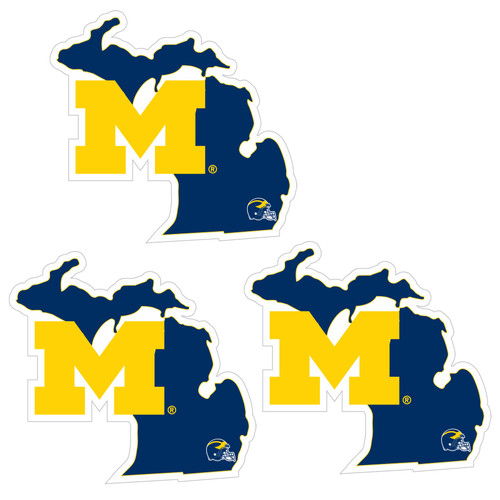 Michigan Wolverines Home State Decal, 3pk