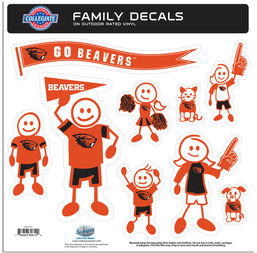 Oregon St. Beavers Family Decal Set Large