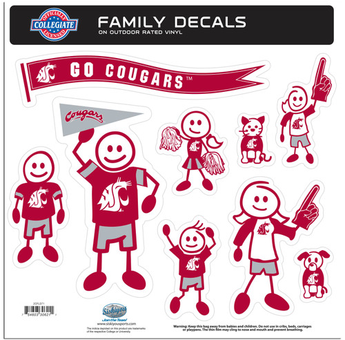 Washington St. Cougars Family Decal Set Large