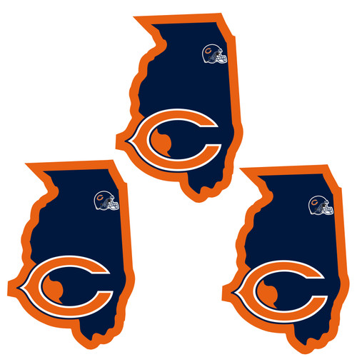 Chicago Bears Home State Decal, 3pk