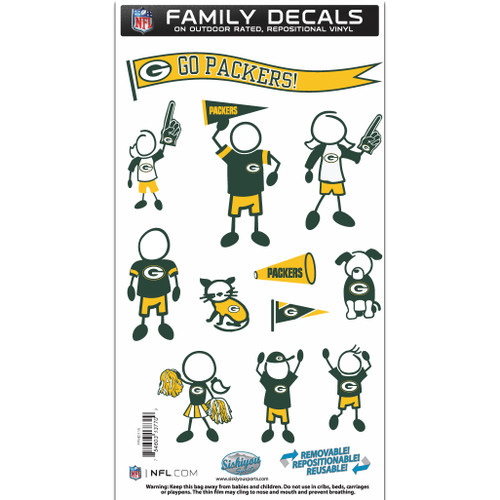 Green Bay Packers Family Decal Set Medium