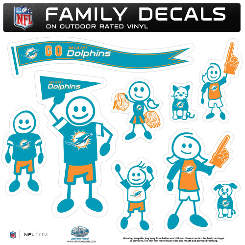 Miami Dolphins Family Decal Set Large