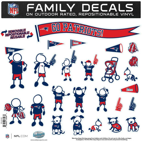 New England Patriots Family Decal Set Large