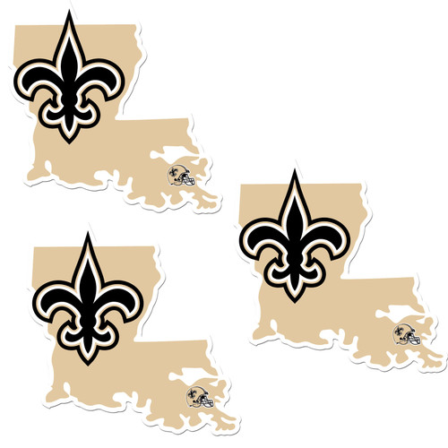 New Orleans Saints Home State Decal, 3pk