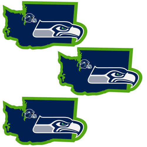 Seattle Seahawks Home State Decal, 3pk