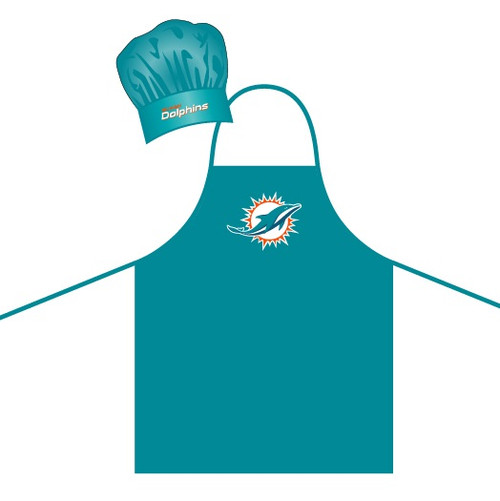 Miami Dolphins Apron and Chef Hat Set