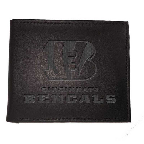 Cincinnati Bengals Leather Blackout Bi-fold Wallet