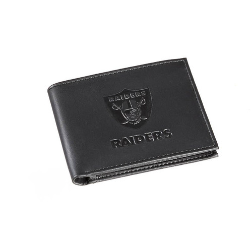Las Vegas Raiders Leather Blackout Bi-fold Wallet