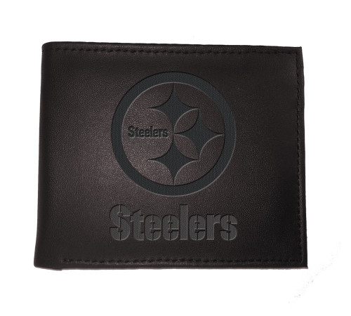 Pittsburgh Steelers Leather Blackout Bi-fold Wallet